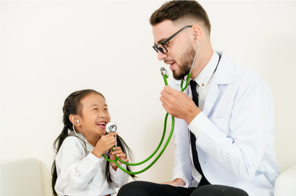 Physician with child Physician with child